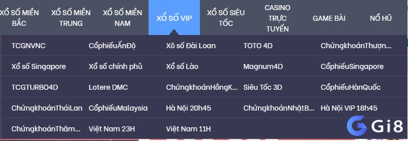 Loại hình lô đề Gi8 - Xổ số Vip Gi8