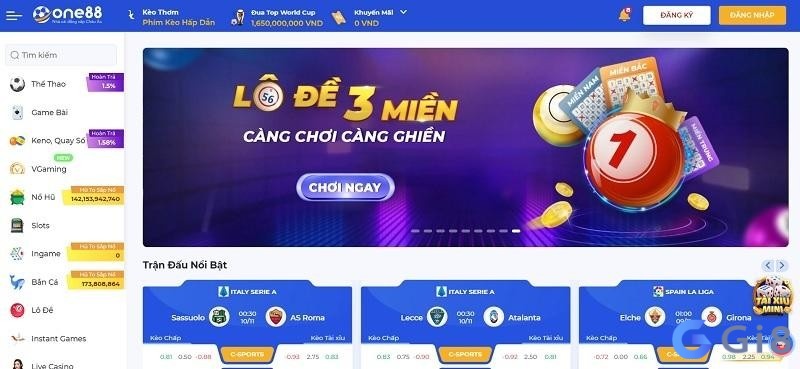 One88 với trò chơi lô đề cho cả 3 miền Bắc Trung Nam